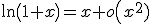 \ln\left(1+x\right)=x+o\left(x^2)